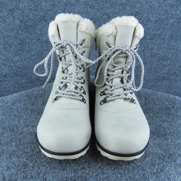 Jsport Women Shearling Style‎ Boots Bluestone Gray Synthetic Zip Size 11 Medium - Picture 2 of 6